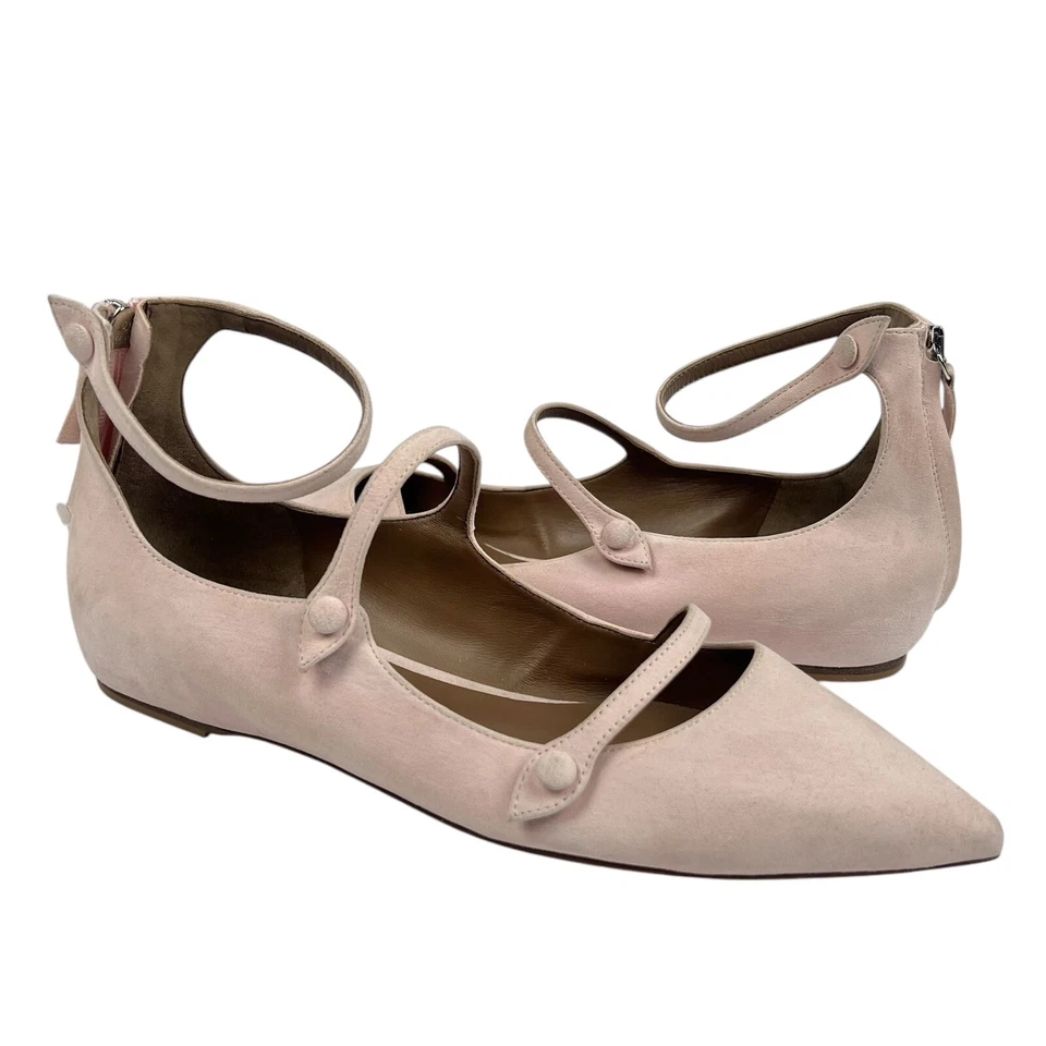 Equipment x Tabitha Simmons Lynette Flats Size 38 7.5 Baby Pink Suede Pointy Toe - Image 1 of 4