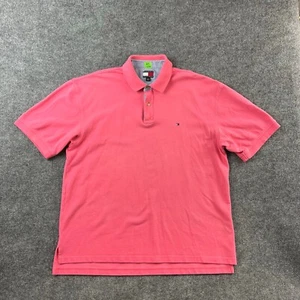 Polo Tommy Hilfiger uomo extra large XL rosa logo casual golf golfista * - Foto 1 di 15