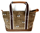 New - Vintage Ll Bean Tote Bag Springer Spaniel Corduroy Hunting Dog Leather
