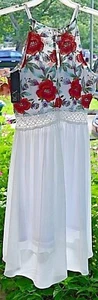 BCX junior girl's beautiful sleeveless lined ivory floral size 9 dress - Bild 1 von 6