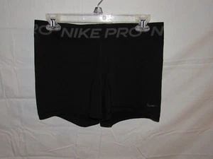 NIKE PRO WOMEN'S BLACK COMPRESSION SHORTS SIZE L WAIST 30"-32" - Picture 1 of 5