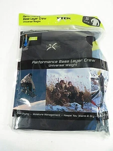 XTEK Performance Base Layer Ski Crew Shirt Winter Outdoor Sports Black Small NWT - Picture 1 of 6