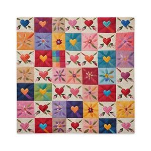 Hearts Quilt Pattern Premium Pillow Case - Picture 1 of 13