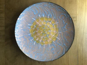 Signed Vintage MCM Copper Enamel Decorative Plate Artist signed Mary Mcgrath - Picture 1 of 8