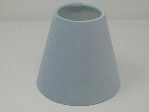 Lampshade  Duck Egg Blue Velvet Small Candle Clip Tapered - Picture 1 of 11