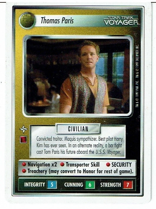 STAR TREK CCG FIRST ANTHOLOGY 1 THOMAS PARIS ex - Image 1 of 1