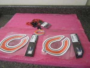 NFL Chicago Bears Beads and (2) Logo Stickers - Picture 1 of 4