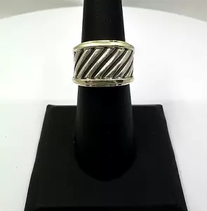 Anello con cavo a fascia per sigari 925 14 kt David Yurman misura 6,5 - Foto 1 di 4
