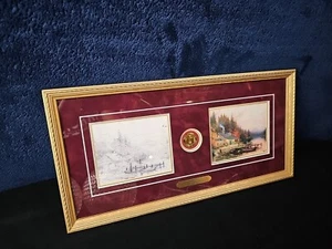Thomas Kinkade A Perfect Day Sketch Art Print Gold Frame Seal Cert & Medallion - Picture 1 of 12