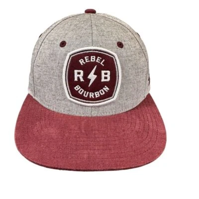 Rebel Bourbon Hat Cap Red & Gray Adjustable Snapback Zephyr - Image 1 of 4