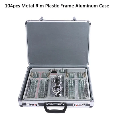 Juego de lentes de prueba 104/232/266 piezas con borde de plástico/metal marco de plástico/madera estuche de aluminio/PU Foto 1 de 4