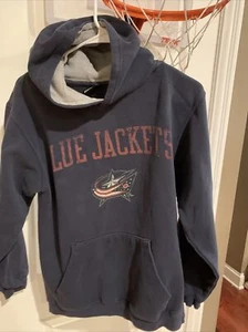Reebok Youth M Medium Columbus Blue Jackets Hoodie Blue - Picture 1 of 6