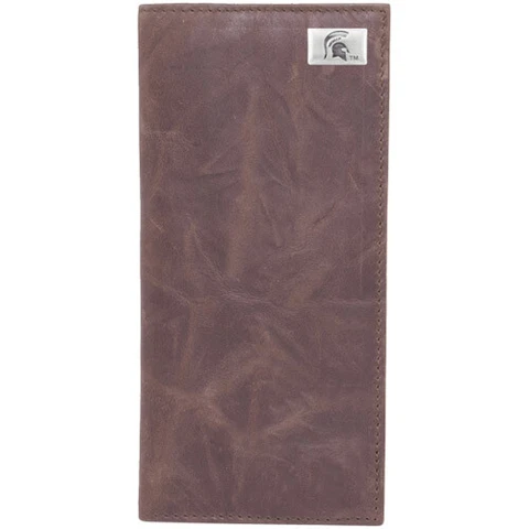 Michigan State Spartans Leather Secretary Wallet with Concho - Brown Cover