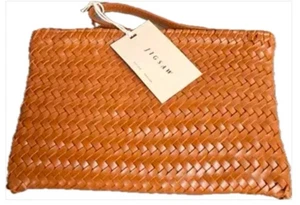 Jigsaw Women's Woven Leather Pouch bag brand new with tags, No box - Picture 1 of 7