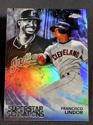 2018 Topps Chrome SUPERSTAR SENSATIONS REFRACTOR Francisco Lindor, item 1 - Image 1 of 2