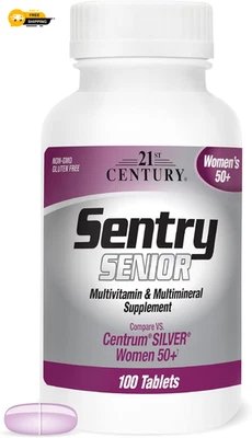Мультивитаминная добавка для женщин 21st Century Sentry Senior 50 100 штук - Изображение 1 из 4
