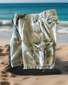 ABERCROMBIE & FITCH DRAWSTRING CAMO SPEC F 1892 PARATROOPER CARGO SHORTS MENS 31 - Picture 1 of 7
