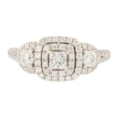 .80ctw Princess Cut Diamond Double Halo Engagement Ring 14k White Gold Size 8.25 - Image 1 of 4