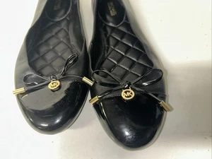 Michael Kors black quilted leather ballet flats shoes women's size 10M slip on - Picture 1 of 7