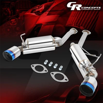 4.5" DUAL MUFFLER BURNT TIP AXLE BACK EXHAUST SYSTEM FOR 03-09 NISSAN 350Z/G35 Foto 1 de 4