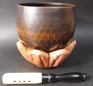 or25100 JAPANESE BUDDHIST SINGING BOWL ORIN GONG 6.8 inch / 17.3 cm Wide VINTAGE - Picture 1 of 20