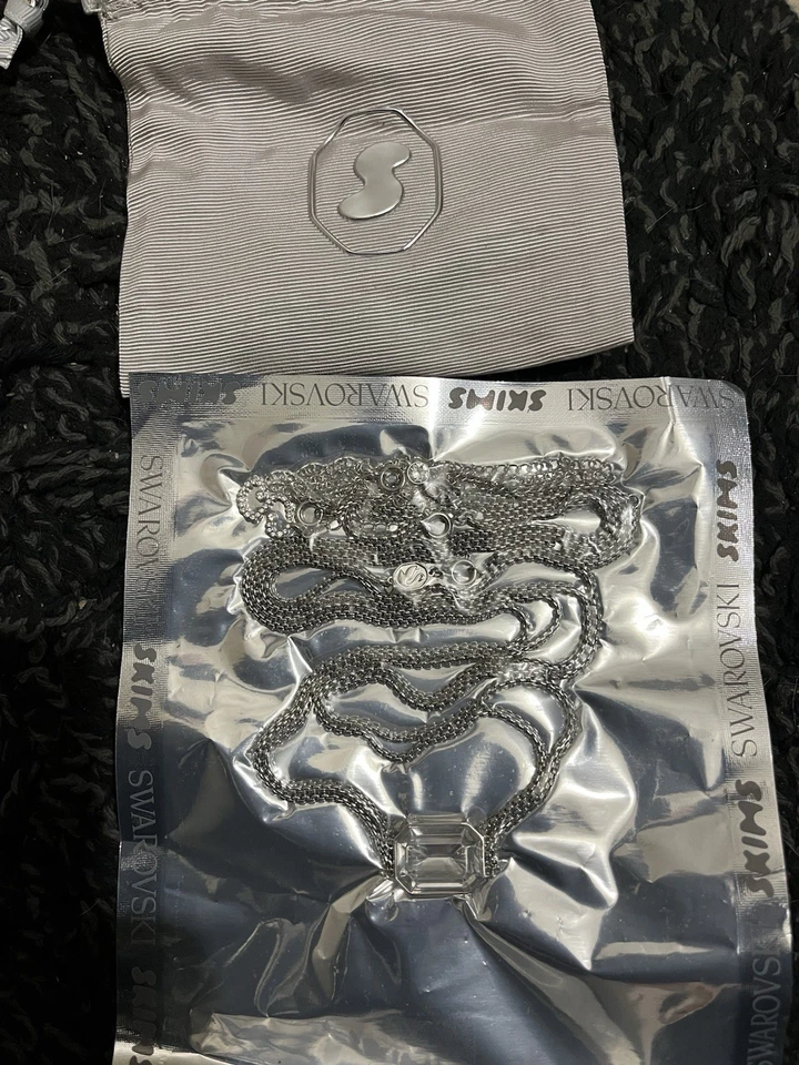 Swarovski x SKIMS body chain Octagon cut Box X-shape Stainless Steel -5678065