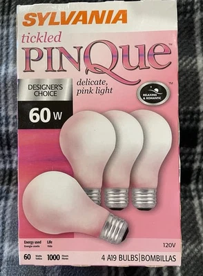 Sylvania Vintage Light Pink Lightbulbs 4 Pack 60 Watt 120 Volt - Image 1 of 4