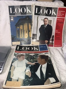 VINTAGE! Look Magazines John F Kennedy White House Christmas,LBJ 1963 &1964 - Picture 1 of 4