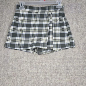 Karierter grün-weißer Plisseeskort mit Seitenschlitz Größe S - Bild 1 von 11