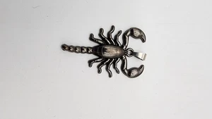 Steampunk style Black Scorpion pendant necklace 2" - Picture 1 of 6