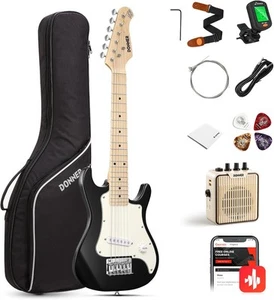 Donner 30 Inch Kids Electric Guitar Beginner Kits ST Style 30 Inch, Black  - Picture 1 of 9
