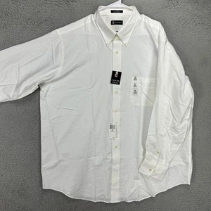 Chaps Oxford Adult Men Dress Shirt 2XL 18.5 34-35 Big Tall White Button Down NEW - Picture 1 of 9