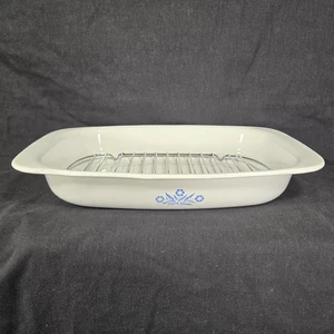 Cazuela para hornear tostadora Corning Ware azul aciano P-21 con estante 15X9X2 - Imagen 1 de 7
