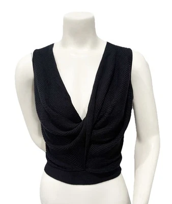 Espléndido Top LYR Reversible Punto Lazo Drapeado Sobrepelliz Negro XS NUEVO CON ETIQUETAS $98 Foto 1 de 4