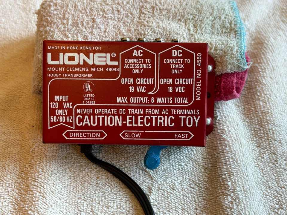 Vintage Lionel Nº Transformador Hobby 4550, #052371, usado, funcionalidad desconocida Foto 1 de 4