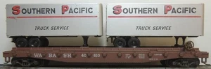 ATHEARN WABASH 50' FLAT CAR W/MAGNETIC 25' TRAILER LOADS ST KD'S CAR # 40610 - Picture 1 of 4