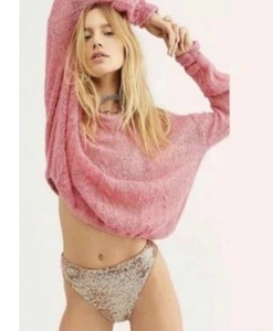 Maglione combinato FREE PEOPLE Angel Bubblegum nuovo con etichetta $108 S - Foto 1 di 13