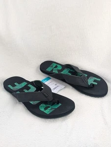 Größe 9 Herren Reef Newport Prints Flip Flop Slipper Freizeit schwarz/grün Sandalen - Bild 1 von 8
