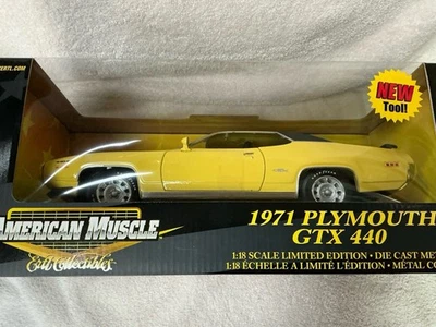 Ertl American Muscle 1:18 1971 Plymouth GTX 440 Yellow Diecast - Image 1 of 4