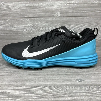 Nike Mens Size 12 Lunar Command 2 Lunarlon Golf Shoes Spikes 'Black Blue' Fury - Image 1 of 4