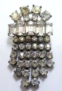 Vintage Clear Rhinestones (Military Medal Style) Pin - Picture 1 of 10