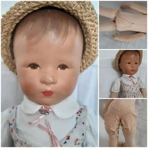 antike Käthe Kruse Puppe XII Hampelchen Glückskind 45 cm, 1946, unrestaur. (423) - Bild 1 von 11