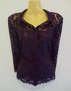 *DAVID LAWRENCE* STUNNING PURPLE LACE TAILORED SHIRT FOR ANY OCCASION sz12 NWOT! - Picture 1 of 2