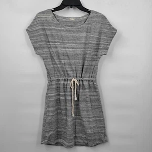 J.Crew Cotton Short Sleeve Drawstring Waist Mini Dress Size XS Women Gray - Picture 1 of 8