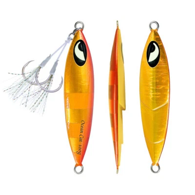 Плоские вертикальные приспособления с медленной подачей падение металл свинец джиговка рыболовная приманка снасти свечение   - Изображение 1 из 4