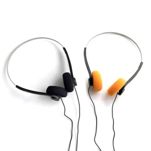 Retro Foam On-Ear Headphones - Black / Orange - Picture 1 of 19
