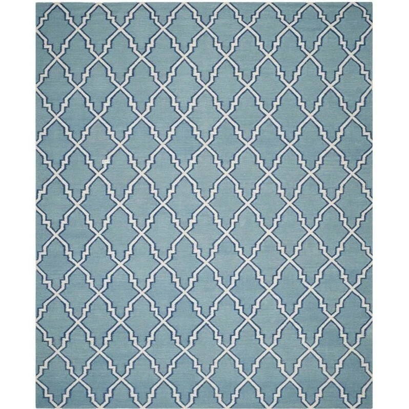 Safavieh Dhurries Light Blue Contemporary Rug - 9' ' Rugs