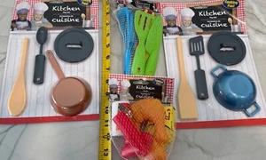 22 Piece NEW Pretend Play Food Kid's Kitchen Cuisine Utensils 4 NEW Play sets - Picture 1 of 6