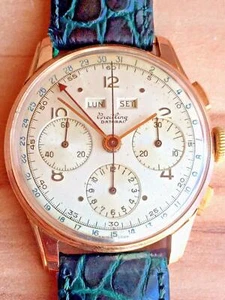 all original Breitling Datora 785 in 18 kt gold case Valjoux 72C top condition - Bild 1 von 10