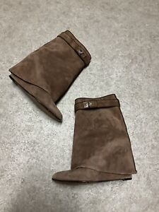 Givenchy Dark Brown Suede Shark Boots